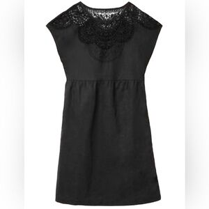 Boden Fleur Embroidered Crochet Linen Dress Black Belted US 2R Wedding Guest